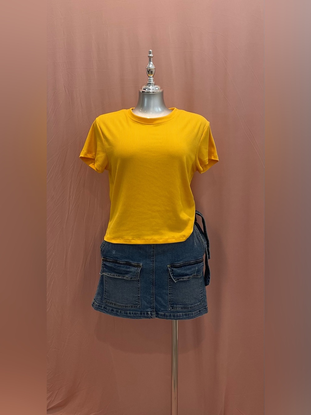 Everyday Ribbed Crewneck Tee - Yellow